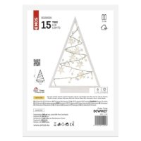 LED dekorace svítící stromeček s ozdobami 40 cm 2x AA vnitřní teplá bílá časovač