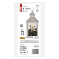 LED dekorace vánoční lucerna se svíčkou, 23 cm, 3x AAA, vnitřní, vintage