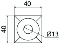 Podložka pro roznesení tlaku Al 40x40x6mm m. B 13mm DEHN 525001