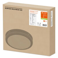 Přisazené svítidlo LEDVANCE SURFACE BULKHEAD 300 SENSOR 15W 840 BK IP65