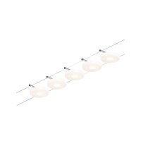 LED lankový systém DiscLED základní sada 5x4,5W 3000K 230/12V matný chrom/chrom