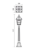 Sloupkové svítidlo YORK ST H117 E27 1X70W IP44 BR REDO 9653