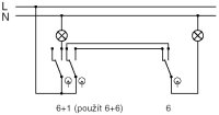 Přístroj přepínače dvojitého střídavého, řazení 6+6 3558-A52340 ABB