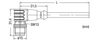 Kabel pro senzor/akční člen Zástrčka M12A  úhlová 4pól. WAGO 756-5312/040-015