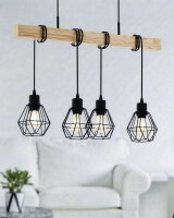Závěsné svítidlo TOWNSHEND 5 černá/dub 4X60W IP20 EGLO 44075