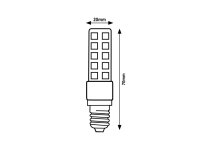 SMD LED, E14 T20, 6W, 570lm, 3000K