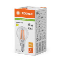 Světelný zdroj LED CLASSIC P P 5.9W 827 Clear E14 LEDVANCE 4099854468513