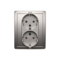 Zásuvka dvojnásobná typu Schuko 16 A, 250 V~ satén KONTAKT SIMON BGSZ2/29