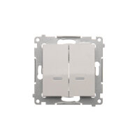 Přepínač dvojitý křížový, s orientačním LED, řazení 7 So, 10AX, 250V, bílá