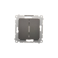 Přepínač dvojitý křížový, řazení 7, 10AX, 250V~, hnědá matná metalizované