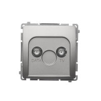 Zásuvka TV-DATA, typ F, DATA 1x vstup: 51000 MHz, Satén BMAD1.01/29