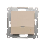 Přepínač křížový, s orientačním LED, řazení 7So, 10AX, 250V, krémová