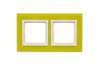 Rámeček 2 -násobný Simon 54 Nature, IP20/IP44, skleněný limetkový sorbet DRN2/90