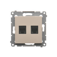 Telefonní zásuvka RJ12 dvojnonásobná, krémová KONTAKT SIMON DT2.01/41