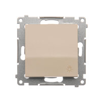 Ovladač zapínací SVĚTLO, řazení 1/0, 16AX, 250V~, krémová DS1A.01/41