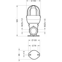 Svítidlo signální EX 050 OVO SMD (ATEX EX-D) 90/240V AC IP66 M25*1,5 čirá 97206
