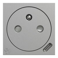 Zásuvka NOVÁ UNICA skrytá 250V/16A + USB C 10.5W, 2.1A, 2M, Aluminium