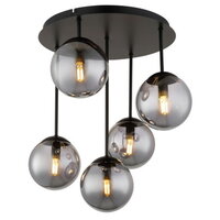 Stropní svítidlo HARMON černá matná 5x E14, max. 25W LED 230V GLOBO 47441-5S