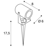 LED SPIKE LED venkovní svítidlo s trnem antracit IP55 3000K 40°. SLV 1002201