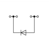 Svorka pro moduly 4 vodiče s diodou 1N5408 šedá 4mm2 Wago 281-665/281-401
