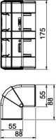OBO GK-AH53165RW Vnější roh Rapid 45-2 variabilní 175x88x88 čistě bílá