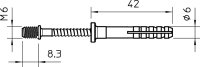 OBO 910 SDM M6 Natloukací hmoždinka se závitem M6 M6/6x40mm světle šedá