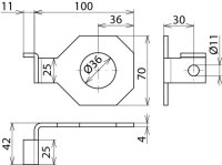 Připojovací třmen IF 1 úhlový Průměr otvoru d1 36 mm DEHN 923336