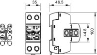 OBO MC 125-B NPE Svodič přepětí, typ 1, jiskřiště mezi N a PE 255V