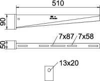 Nástěnný výložník OBO AW 30 51 A2 B510mm Nerez ocel