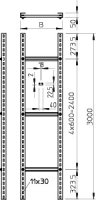 OBO SLM 50 C40 10 FT Stoupací žebřík těžký C40 1000x3000 Ocel žár.zinek