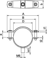 OBO ASG 732 44 A4 Distanční příchytka s připojovacím závitem M6 36-44mm Nerez