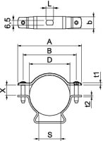 OBO ASL 733 53 A2 Distanční příchytka s připojovacím závitem M6 44-53mm Nerez