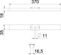 OBO GMS 370 FS Středový závěs pro mřížový žlab se svorkou B370mm Ocel pás.zink