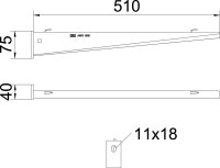 Nástěnný výložník OBO AW G 15 51 FT pro mřížový žlab B510mm Ocel