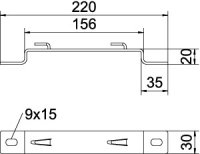 OBO DBLG 20 150 FS Distanční třmen pro mřížový žlab B150mm Ocel pásově zinkováno