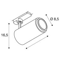 NUMINOS ZOOM M DALI, 3fázový spot bílý 20 W 2700 K 15-60° SLV 1006115