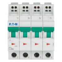 PLI-D6/4 Jistič PLI (bezšroubové svorky nahoře) char D 4-pólový 10kA 6A 101366