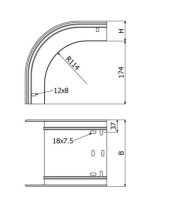 Koleno klesající žlabu LINEAR+  KKL-1B 50/50 ''SZ'' ARKYS ARB-14300101