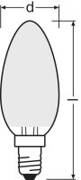 LEDVANCE LED CLASSIC B DIM CRI 90 S 3.4W 940 Frosted E14