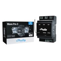 Spínací modul na DIN lištu Shelly Wave PRO 3 3x16A, Z-Wave.