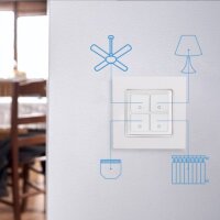 Spínač Shelly Wall Switch 4 WH snadná montáž bez nutnosti zapojení kabelů, bílá
