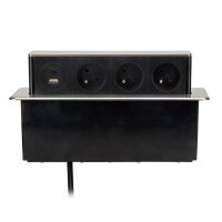 3z + USB A+C 20W PD výsuvný blok zásuvek