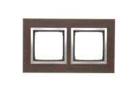 Rámeček 2 -násobný Simon 54 Nature, IP20/IP44, dřevěný stříbrné wenge DRN2/84