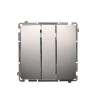 Trojitý spínač s orientačním LED podsvětlením 10AX, 250V,bezstříbrná matná