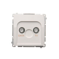 Zásuvka TV-DATA, typ F, DATA 1x vstup: 51000 MHz, bílá BMAD1.01/11