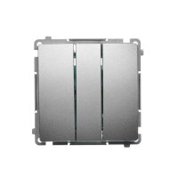 Trojitý spínač s orientačním LED podsvětlením 10AX, 250V~, Satén BMW31L.01/29