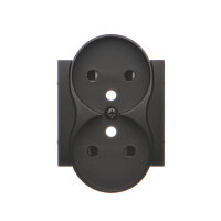 Krytka zásuvky 2P+T dvojité - pro rámečky PREMIUM černá matná DGZ2MZP/49