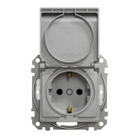 Sedna D/E Zásuvka 230V 16A Schuko IP44, Aluminium SCHNEIDER SDD213024