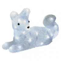 LED vánoční liška, 32cm, venkovní, studená bílá, s časovačem Emos