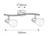 Soma E14 2x 40W IP20 saténový chrom RABALUX 6302